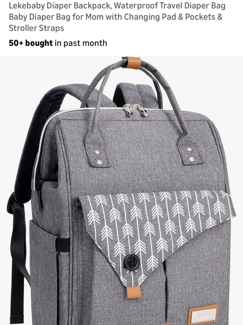Grey Diaper Backpack